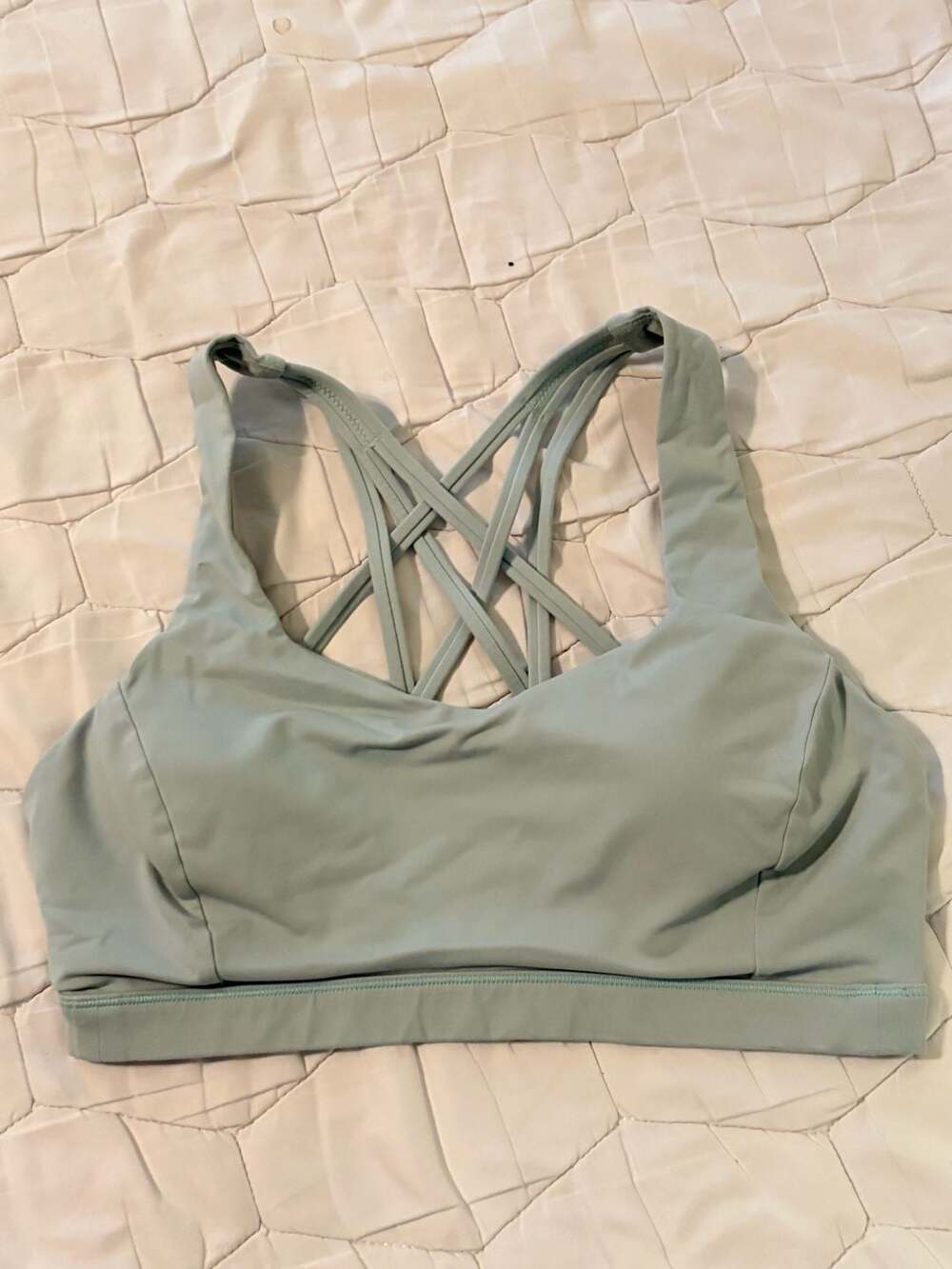 Lululemon Free To Be Wild Sports Bra Strappy Criss Cross Size 8 Sage